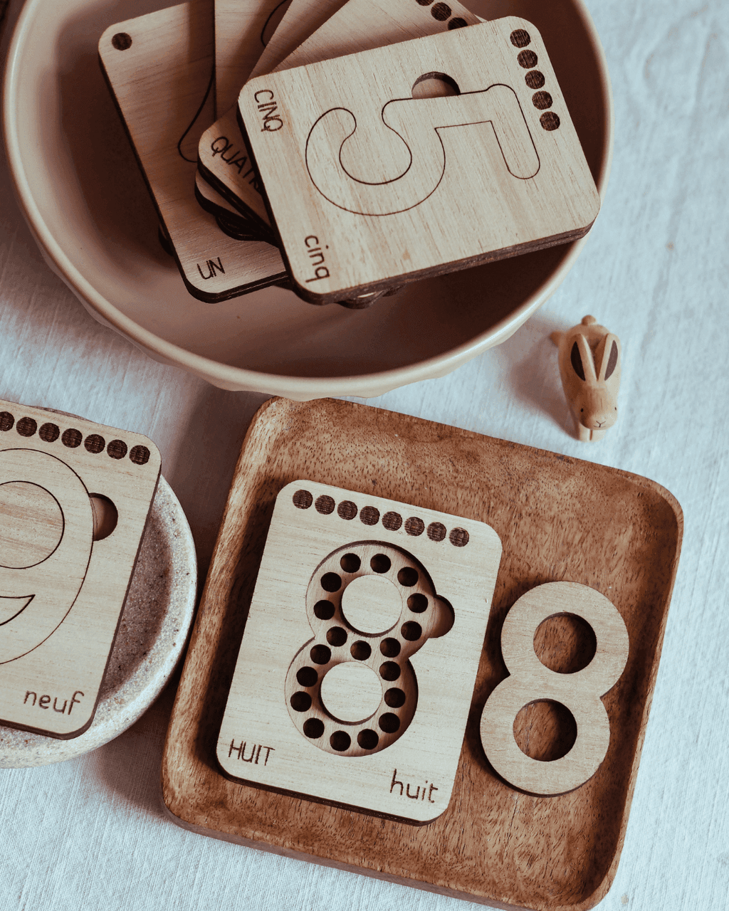Les cartes à lacer (0 à 9)