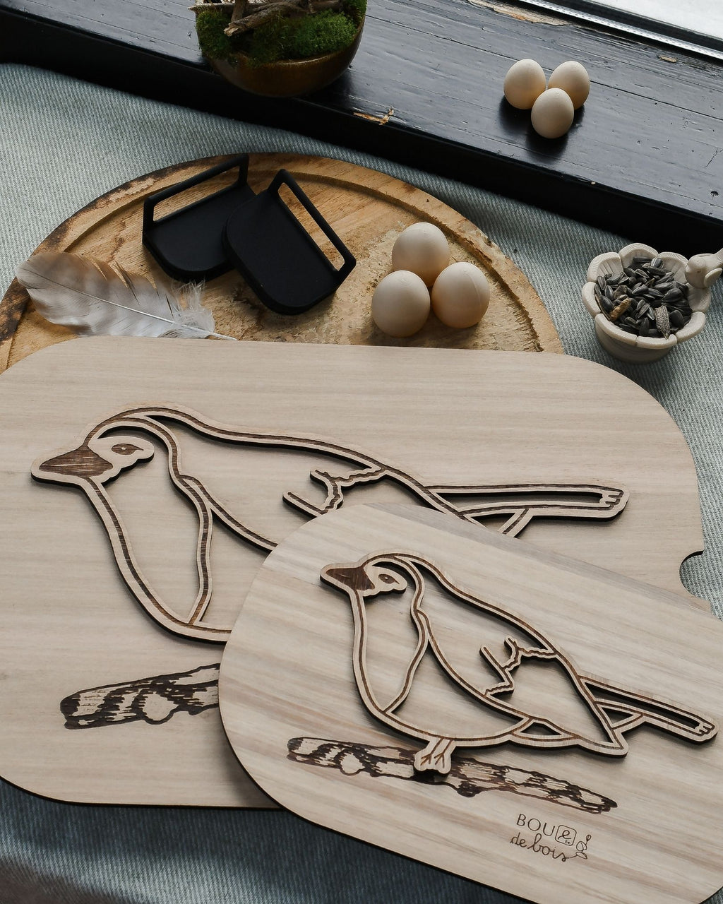 Plateau de transvasement - Oiseau & Nid